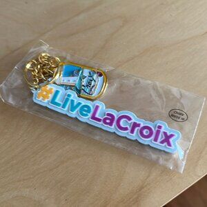 LaCroix #LiveLaCroix Beach Plum blue keychain NWT